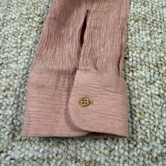 Zara Women’s Button Up Wrinkled Satin Effect Long Sleeve Shirt Size Small - Picture 5 of 9